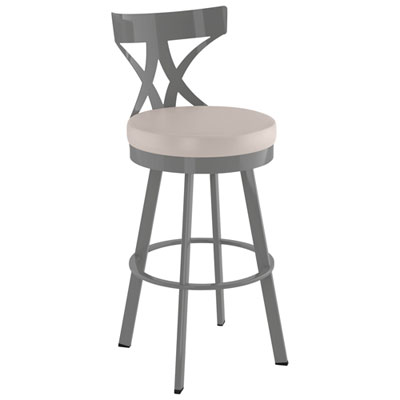 Washington Modern Bar Height Barstool - Cream/Grey