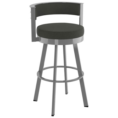 Browser Contemporary Counter Height Barstool - Charcoal Grey/Metallic Grey