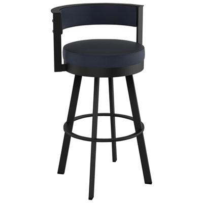 Browser Contemporary Counter Height Barstool - Navy Blue/Black