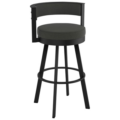 Browser Contemporary Bar Height Barstool - Charcoal Grey/Black