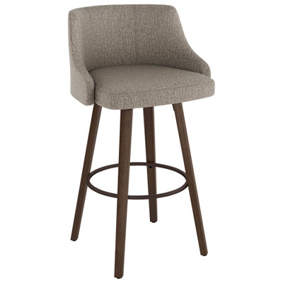 Tabouret De Bar Traditionnel À Hauteur De Bar Ramon - Brun-Beige Tissé/brun