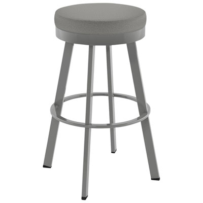 Tabouret De Bar Moderne À Hauteur De Comptoir En Polyester Swice - Gris/gris Métallique