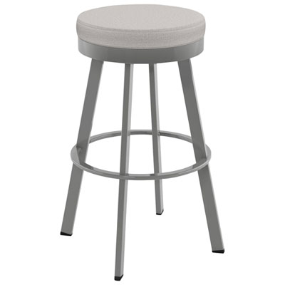 Swice Modern Polyester Bar Height Barstool - Light Grey/Metallic Grey