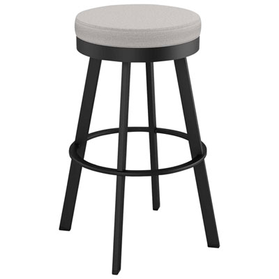 Swice Modern Polyester Counter Height Barstool - Grey Woven/Black