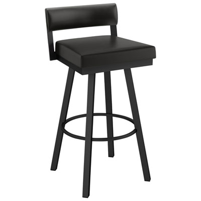 Travis Contemporary Bar Height Barstool - Black/Black
