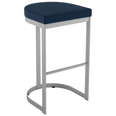 Tabouret De Bar Contemporain À Hauteur De Comptoir Lester - Bleu/gris Brillant