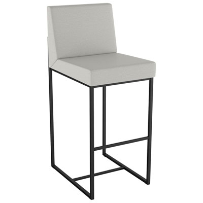 Tabouret De Bar Traditionnel À Hauteur De Comptoir Derry - Gris Tissé/noir