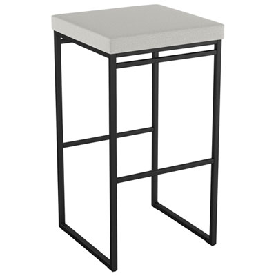 Easy Contemporary Bar Height Barstool - Grey Woven/Black
