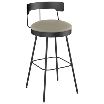 Tabouret De Bar Contemporain À Hauteur De Bar Monza - Gris Beige/noir