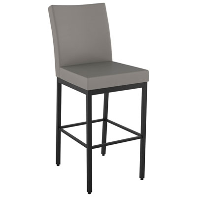 Image of Perry Traditional Counter Height Barstool - Taupe Grey/Black