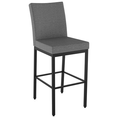 Image of Perry Traditional Counter Height Barstool - Grey Woven/Black