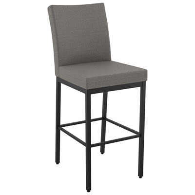 Image of Perry Traditional Counter Height Barstool - Silver Grey/Black