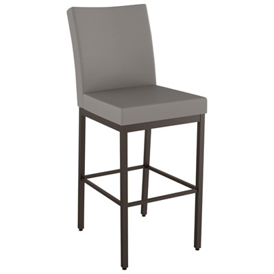Image of Perry Traditional Counter Height Barstool - Taupe Grey/Brown