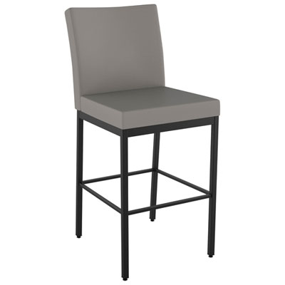 Image of Perry Plus Traditional Counter Height Barstool - Taupe Grey/Black