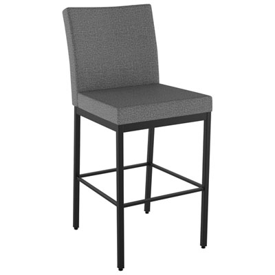 Image of Perry Plus Traditional Counter Height Barstool - Grey Woven/Black