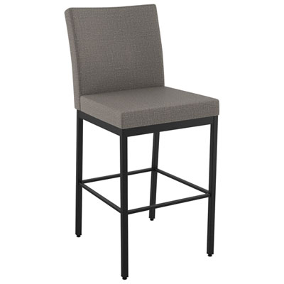 Image of Perry Plus Traditional Counter Height Barstool - Silver Grey/Black