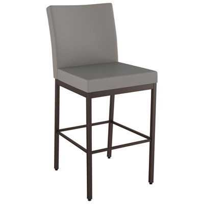 Image of Perry Plus Traditional Counter Height Barstool - Taupe Grey/Brown