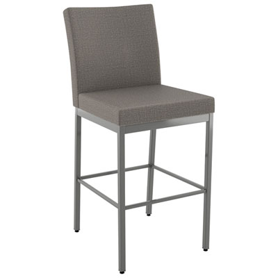 Image of Perry Plus Traditional Counter Height Barstool - Silver Grey/Metallic Grey