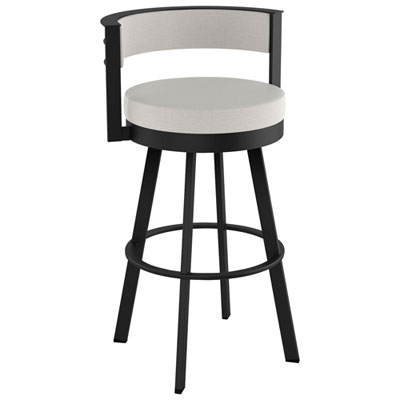 Browser Contemporary Bar Height Barstool - Grey Woven/Black