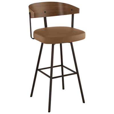 Tabouret De Bar Contemporain À Hauteur De Comptoir Quinton - Havane/brun Pâle/brun Foncé