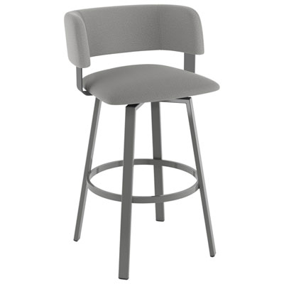 Stinson Contemporary Bar Height Barstool - Grey/Metallic Grey