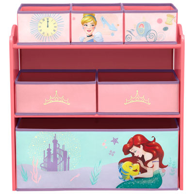 Image of Disney Princess 6-Bin Toy Organizer - Pink