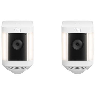 Ring Spotlight Cam Plus Wire-Free Outdoor 1080p Full HD IP Camera - 2 Pack - White Camera