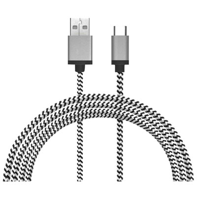 LBT 0.3m (1 ft.) USB Type-A/ USB Type-C Cable (LBTBW0101) - Black/White