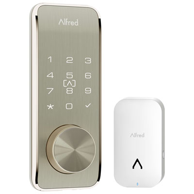 Alfred DB2S Bluetooth Smart Lock Bundle with Wi-Fi Bridge & Key - Satin Nickel - Only at Best Buy Best Smart Lock on the market