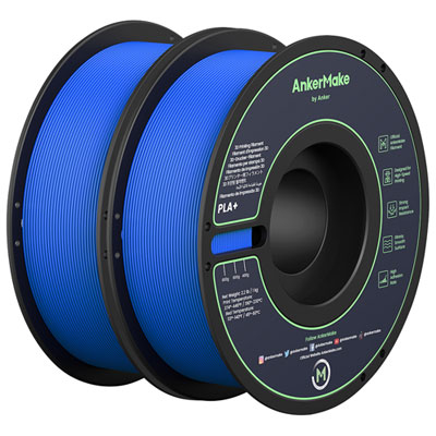 Ankermake Printing 2kg PLA+ Filament - 2 Pack - Blue Works great with my 3d printer
