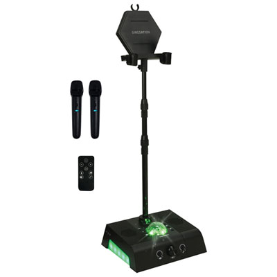 Image of Singsation Center Stage All-In-One Karaoke Party System with 2 Wireless Microphone (SPKAW740M2) - Black