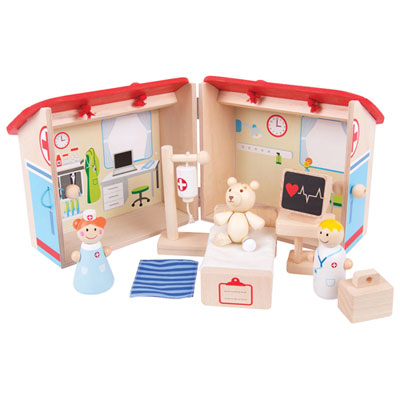 Image of Bigjigs Toys Wooden Mini Hospital Playset