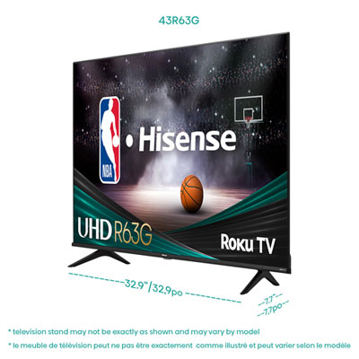 T.V. HISENSE 43A4KR FHD SMART ROKU TV 43