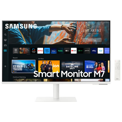 "Samsung 32"" 4K UHD VA LED Smart Monitor (LS32CM701UNXZA) - HDR10 - White - Exclusive Retail Partner"