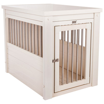 Image of New Age Pet InnPlace Pet Crate & End Table - Small - Antique White