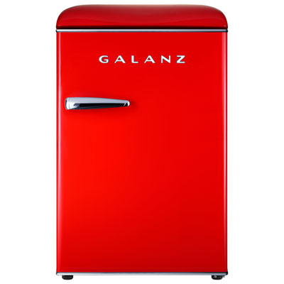 Image of Galanz Retro 24   2.5 Cu. Ft. Freestanding All-Fridge Refrigerator (GLR25MRDR10) - Hot Rod Red