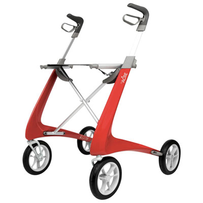 byACRE Carbon Ultralight Comfort Rollator Walker - Red