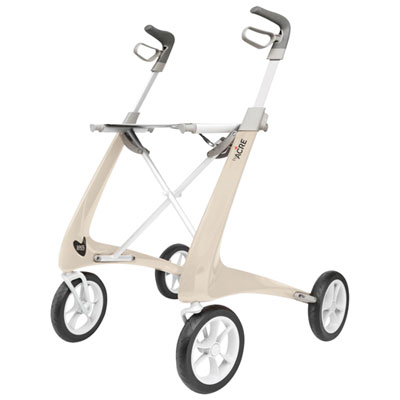 byACRE Carbon Ultralight Compact Rollator Walker - White