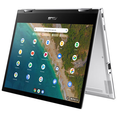 Image of Open Box - ASUS Flip CM3 12   Touchscreen 2-in-1 Chromebook - Silver (MediaTek Kompanio 820(8192)/64GB eMMc/4GB RAM)