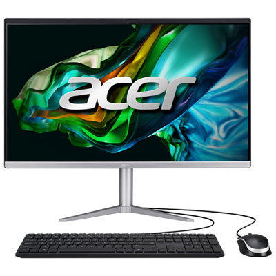 Image of Acer Asipire C24 All-in-One PC - Black/Silver (AMD Ryzen 3 7320U/512GB SSD/8GB RAM/Windows 11)
