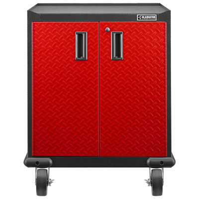 Image of Gladiator Heavy Duty Welded Steel Modular GearBox Cabinet (GAGB272DLR) - Red Tread