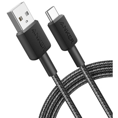 Anker 1.8m (6 ft.) USB-A to USB-C Charge Cable (A81H6H11-5) - Black Charging cord