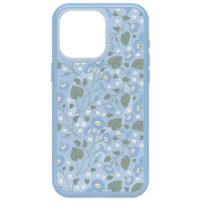 OtterBox Symmetry Fitted Hard Shell Case with MagSafe for iPhone 15 Pro Max - Blue/Floral best case for phone