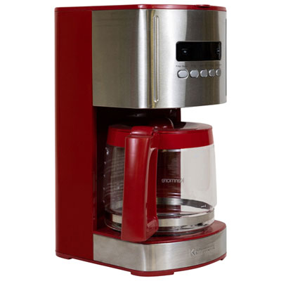 Image of Kenmore Automatic Drip Coffee Maker - 12-Cup - Red/Silver