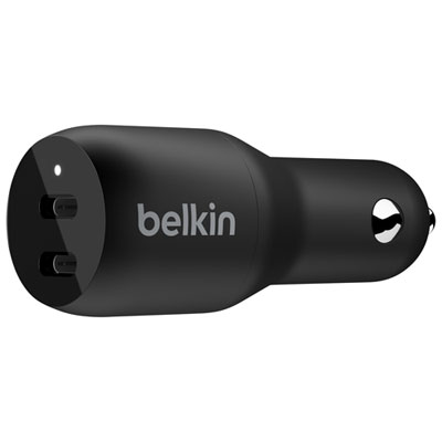 Image of Belkin 36W Dual USB-C Car Charger - Black