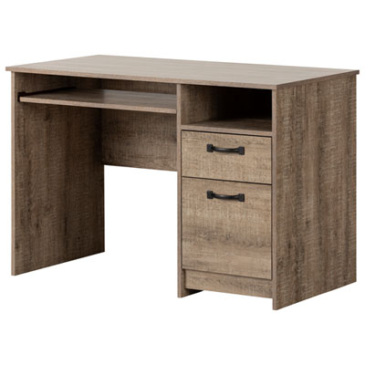 Bureau D'ordinateur Ergonomique Rectangulaire De 45 Po Tassio De South Shore Avec Plateau Pour Clavier - Chêne D'aspect Usé