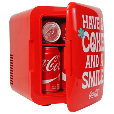Image of Coca-Cola 0.14 Cu. Ft. Portable Mini Fridge (KDC4SMILE)