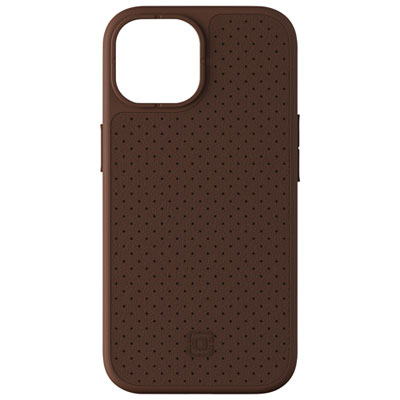 Incipio Cru Leather Fitted Hard Shell Case with MagSafe for iPhone 16e/15/14/13 - Brown - Only at Best Buy
