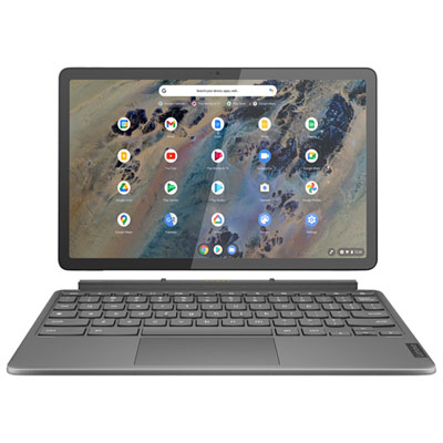 Image of Lenovo IdeaPad Duet 3 128GB Chrome OS Tablet w/ SnapDragon 7c 8-Core Processor - Storm Grey - Only at Best Buy