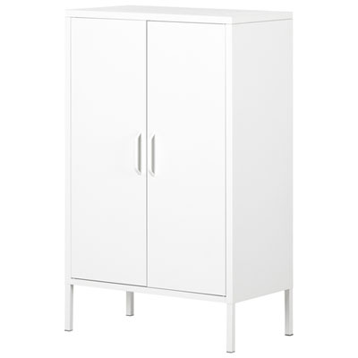 Image of Crea 41.5   3 Shelf Metal Accent Cabinet - Pure White
